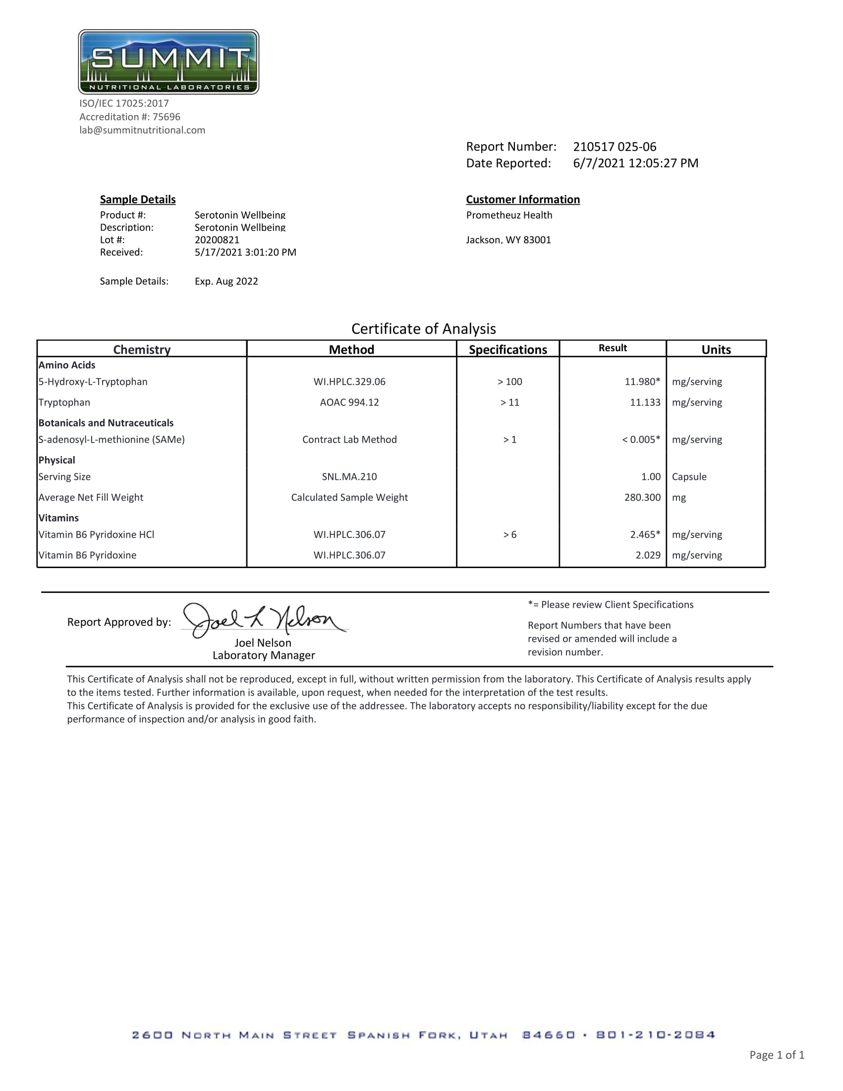 Serotonin Wellbeing - Mood, Sleep & Stress Optimization 4 COA for Prometheuz-Health-Serotonin-Wellbeing-Serotonin-Wellbeing
