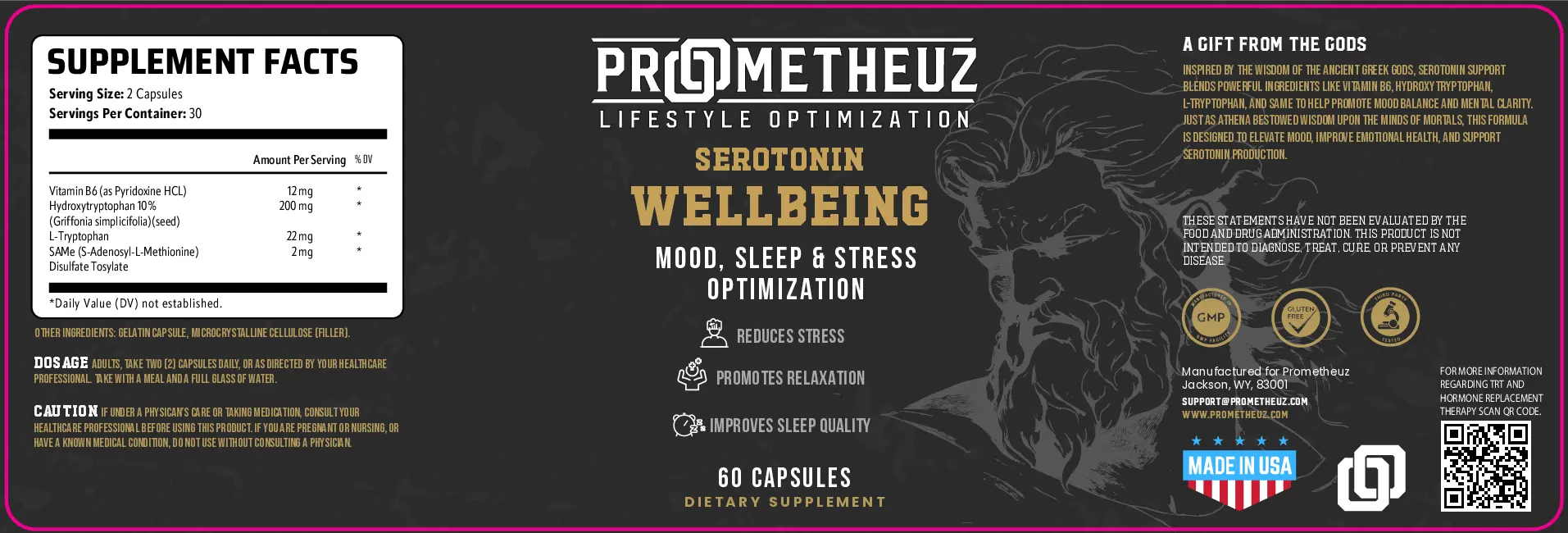 Serotonin Wellbeing - Mood, Sleep & Stress Optimization 3 Prometheuz_Serotonin Wellbeing for sale in USA