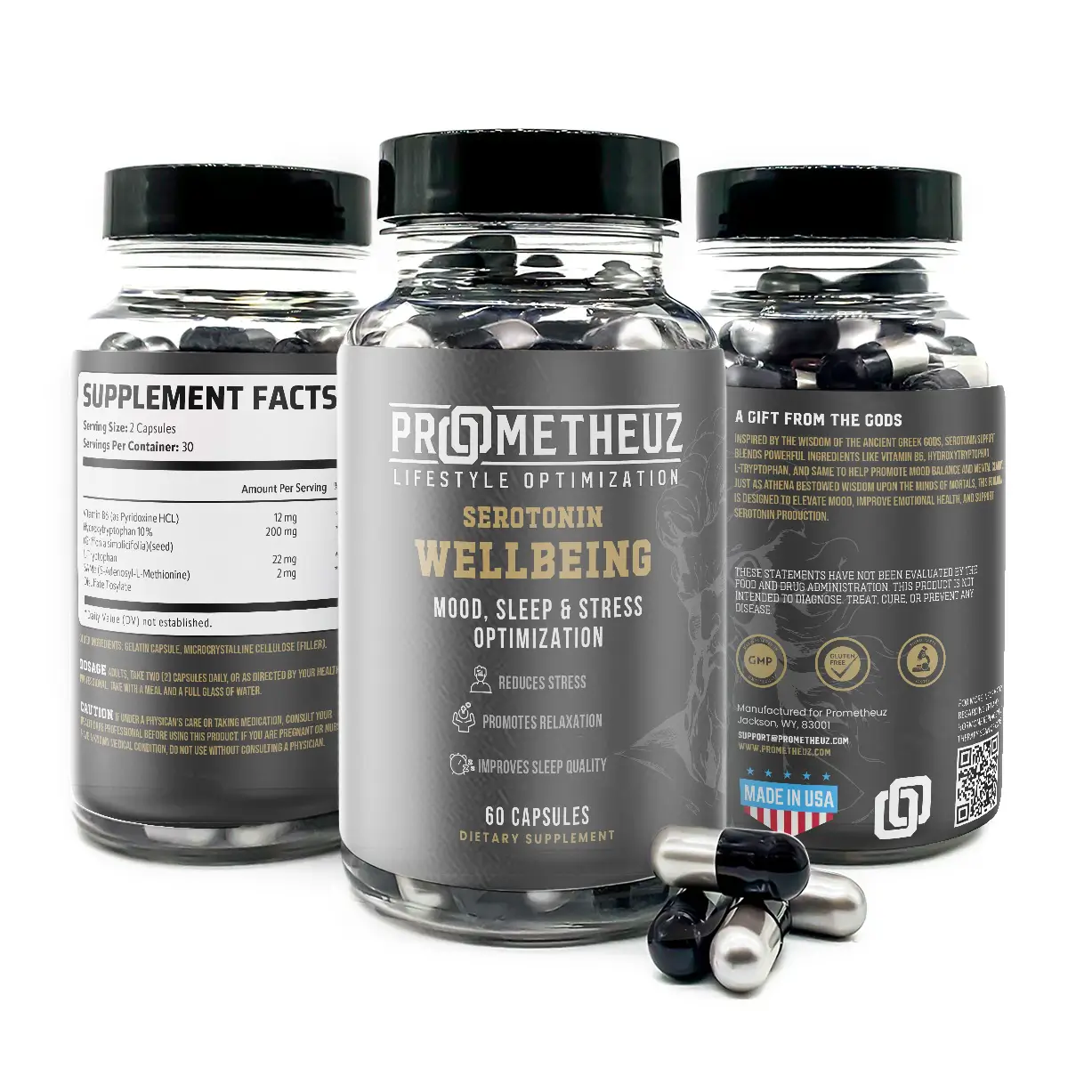 Serotonin Wellbeing - Mood, Sleep & Stress Optimization 2 Prometheuz_Serotonin Wellbeing for sale in USA